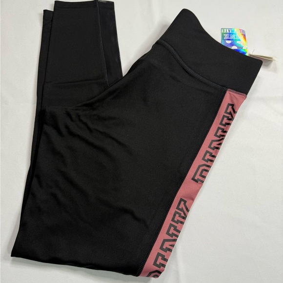 Victoria's Secret Black and Pink Leggings Sleek Design - Picture 2 of 7